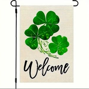 Garden Flag - "Welcome" St Patrick's Day Garden Flag, One Sided, 12x18inches